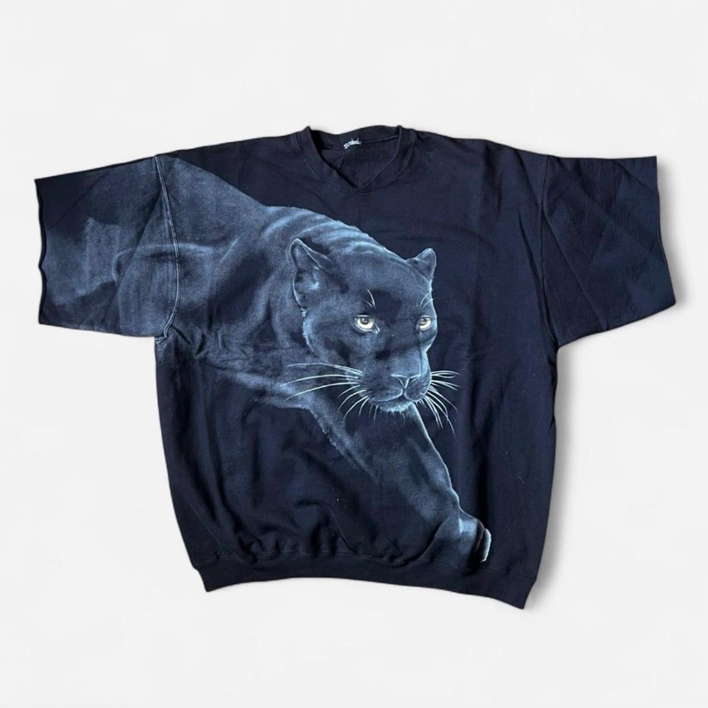 VINTAGE black panther graphic sweatshirt tee size XL